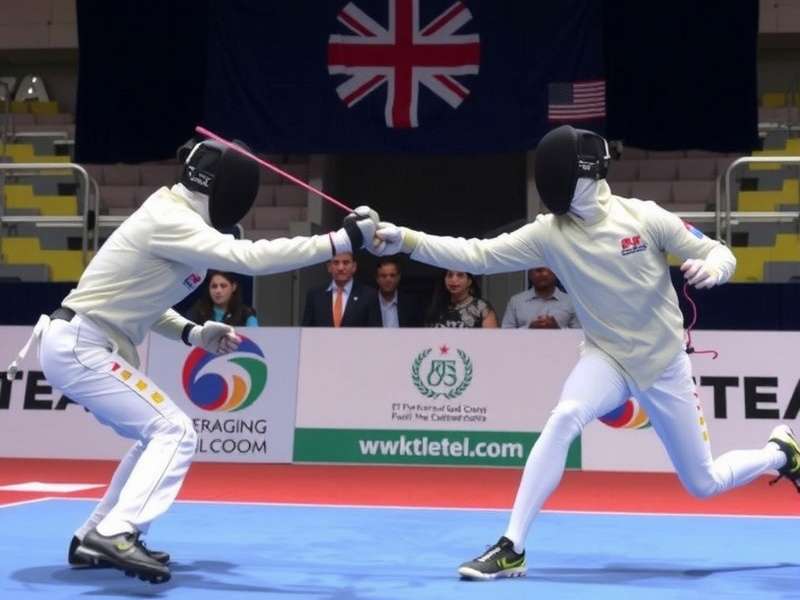 Indian players competing in a regional tournament Andhra Fencing Superstars Tournament Scene